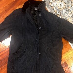 Dennis Basso Black Pea Coat